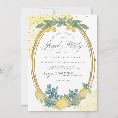 Boho Script Lemon Summer Photo Graduation