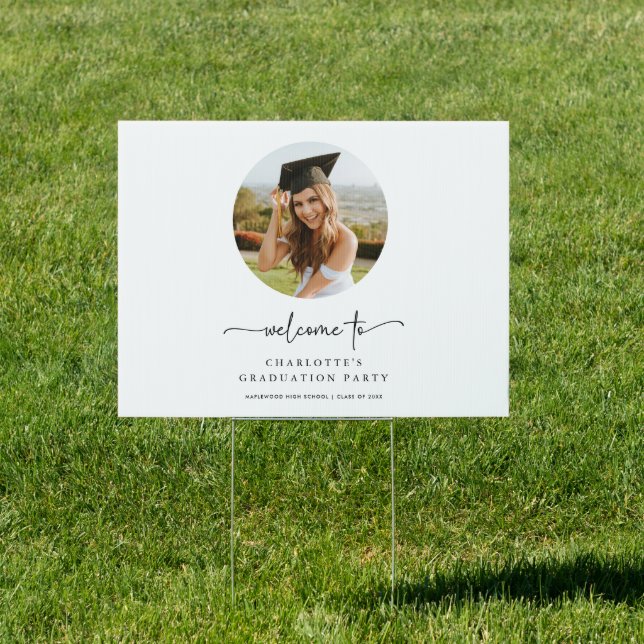 Boho Script Photo Graduation Welcome Sign (Insitu)
