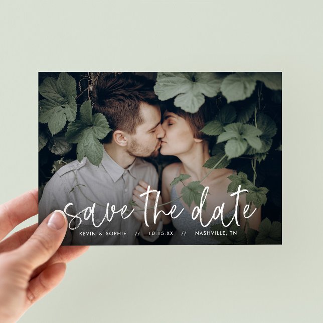 Boho Script Photo Overlay Save the Date (Creator Uploaded)