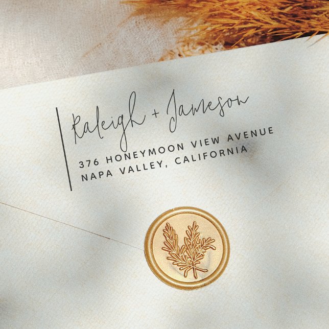 Boho Script Simple Typography Couple Names Wedding Self-inking Stamp (Creator Uploaded)