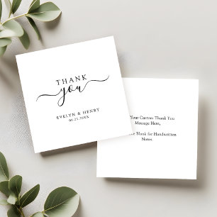 Boho Script Typography Minimal Wedding Thank You Note Card