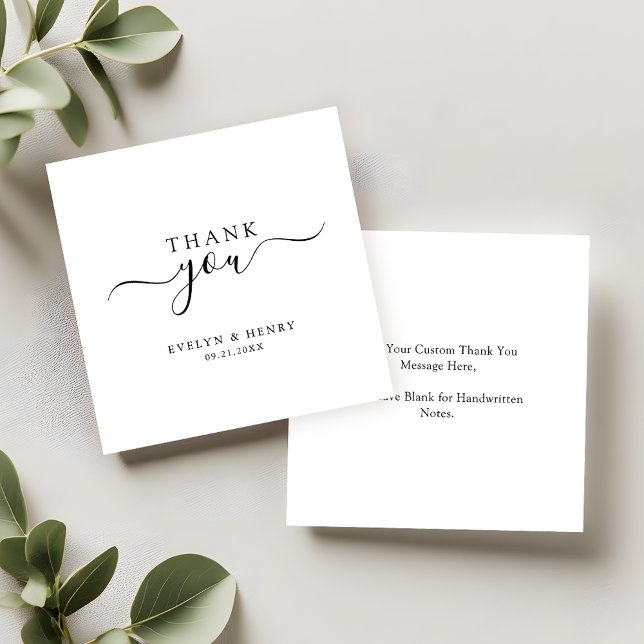 Boho Script Typography Minimal Wedding Thank You Note Card (Creator Uploaded)