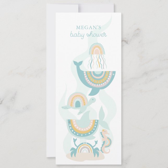 Boho Sea Animal Baby Shower Invitation (Front)
