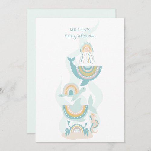 Boho Sea Animal Baby Shower Invitation