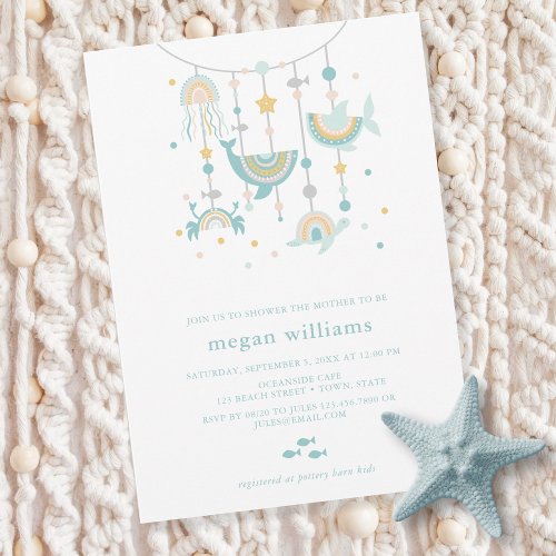 Boho Sea Animal Baby Shower Invitation