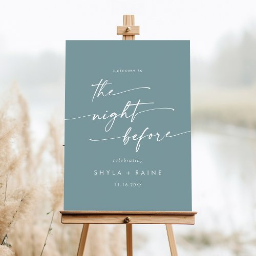 Boho Seafoam Teal Welcome The Night Before Sign