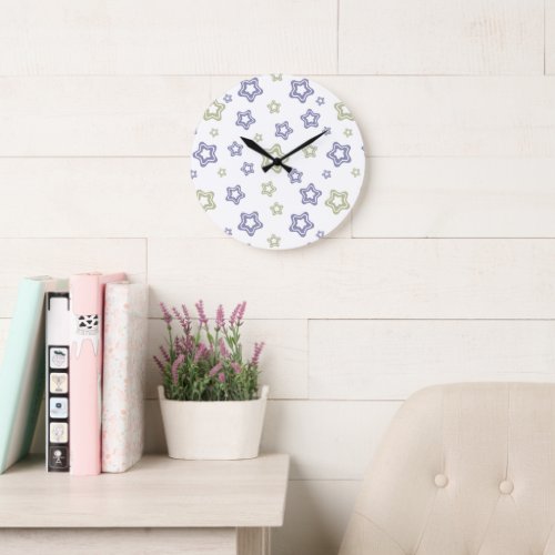 Boho Seamless Star Pattern  Large Clock