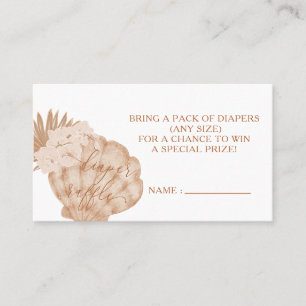 Boho Seashell Baby Shower Diaper Raffle Tickets