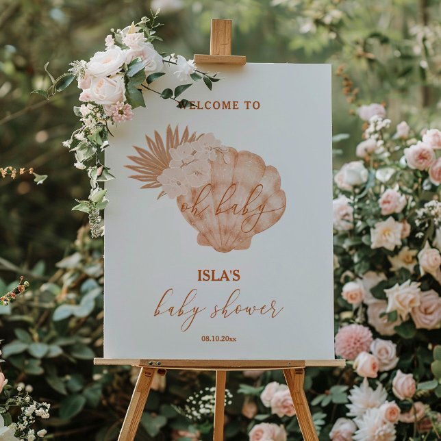Boho Seashell Baby Shower Welcome Foam Board (Creator Uploaded)
