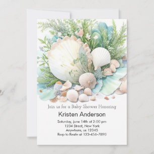 Boho Seashell Whimsical Ocean Baby Shower Invitation