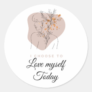 Boho Self Love Feminine Affirmation Quotes  Classic Round Sticker