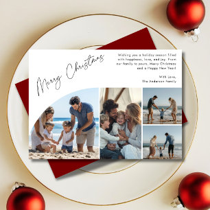 Boho Semi Arch 4 Photo Family Nautical Christmas Holiday Card