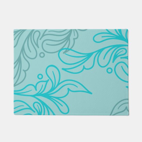 Boho Serenity Spa Leaf Design Doormat