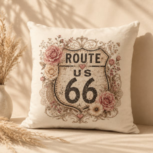 Boho Shabby Chic Mother Road Accent Throw Pillow