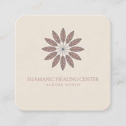 Boho Shamanic Healing Custom Name Square Business Card