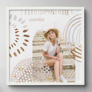 Boho Shapes with Name Peel And Stick Photo Tile
