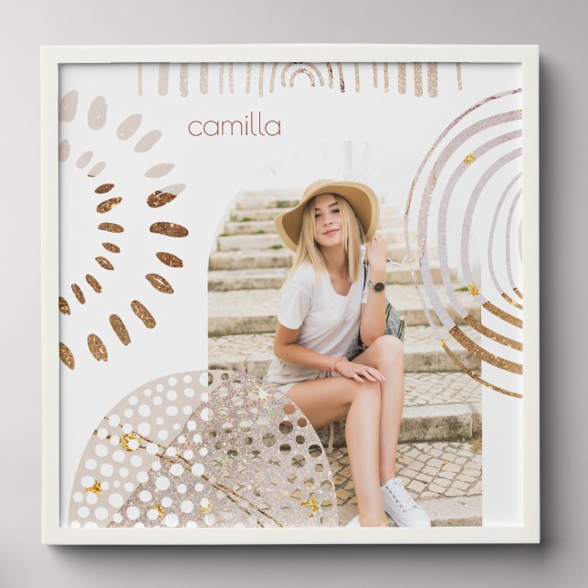 Boho Shapes with Name Peel And Stick Photo Tile (Front Set)