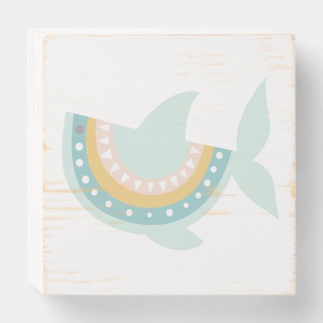 Boho Shark Wooden Box Sign (Front Horizontal)