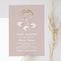 Boho Sheep Mobile | Light Mauve Soft Baby Shower