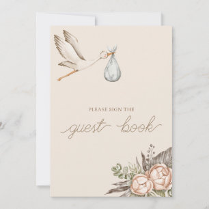 Boho Sign Guest Book Baby Shower sign Invitation