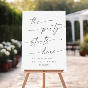 Boho Silver Gray Party Wedding Welcome Sign