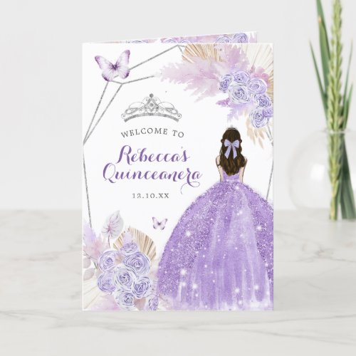 Boho Silver Purple Floral 15 Aos Program Template