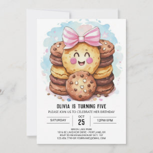 Boho Simple Candyland Cookies Birthday Invitation