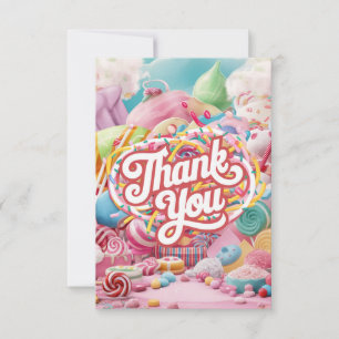 Boho Simple Candyland thank you card