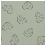 Boho Simple Cars Vehicle Modern Boy Sage Green Fabric