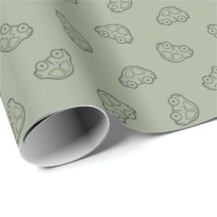 Boho Simple Cars Vehicle Modern Boy Sage Green Wrapping Paper
