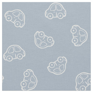 Boho Simple Cars Vehicle Modern Cute Boy Blue Fabric