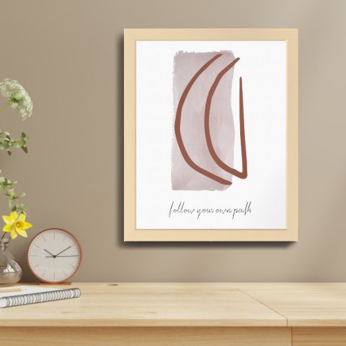 Boho Simple Lines Quote Follow Your Own Path Framed Art