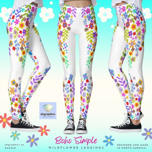 Boho Simple Wildflower Leggings