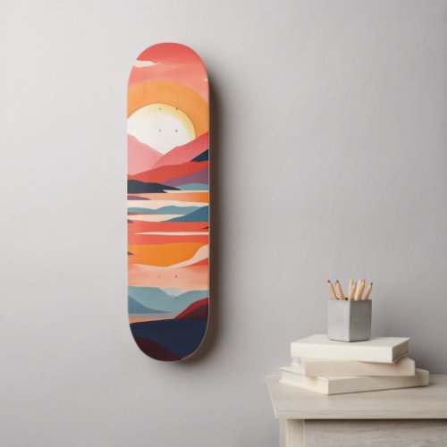 Boho Skateboard Sun Mountains Cool Wall Decor Art