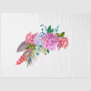 Boho Skull and Flowers Series Design 7 Tissue Paper