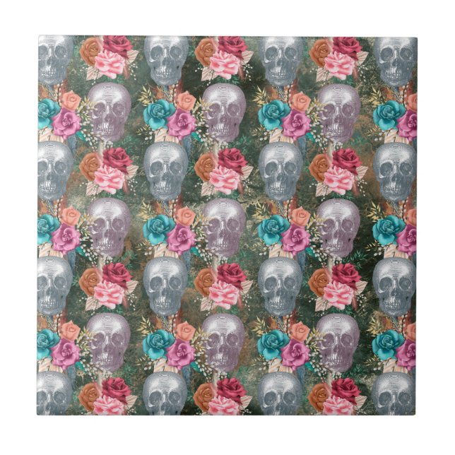 Boho Skull Series Design 10   Ceramic Tile (Front)