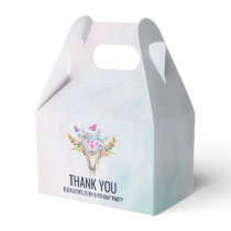 Boho Skull with Butterflies and Flowers Birthday Favor Boxes