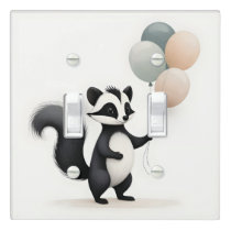 Boho Skunk with Balloons Nursery Kids Room Light Switch Cover