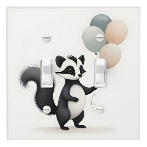 Boho Skunk with Balloons Nursery Kids Room Light Switch Cover