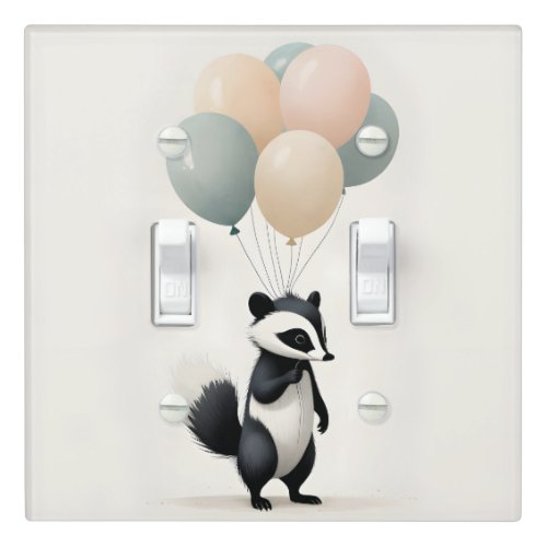 Boho Skunk with Balloons Nursery Kids Room Light Switch Cover