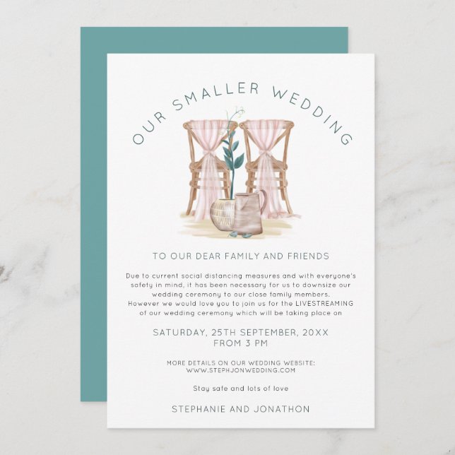 Boho Smaller Wedding Chairs Downsize Announcement (Front/Back)