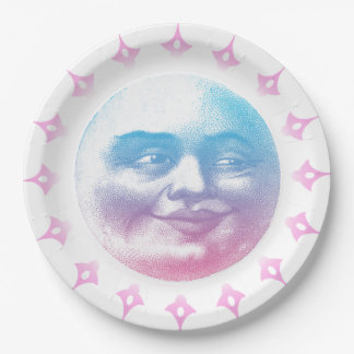Boho Smiling Moon Paper Plates