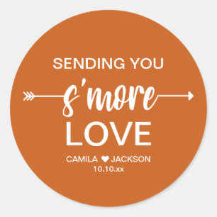 Boho S'more Wedding Favor Classic Round Sticker