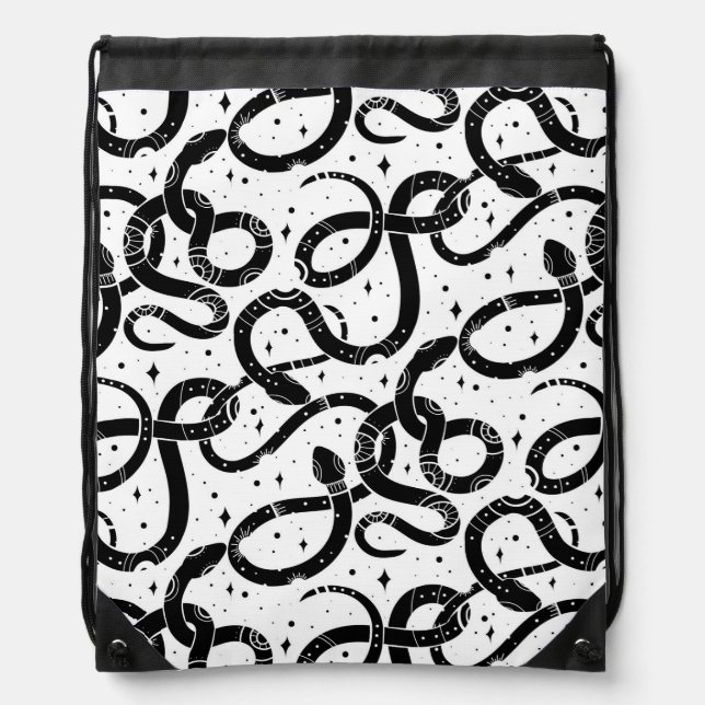 Boho snakes drawstring bag (Front)