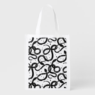 Boho snakes grocery bag