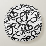 Boho snakes round pillow