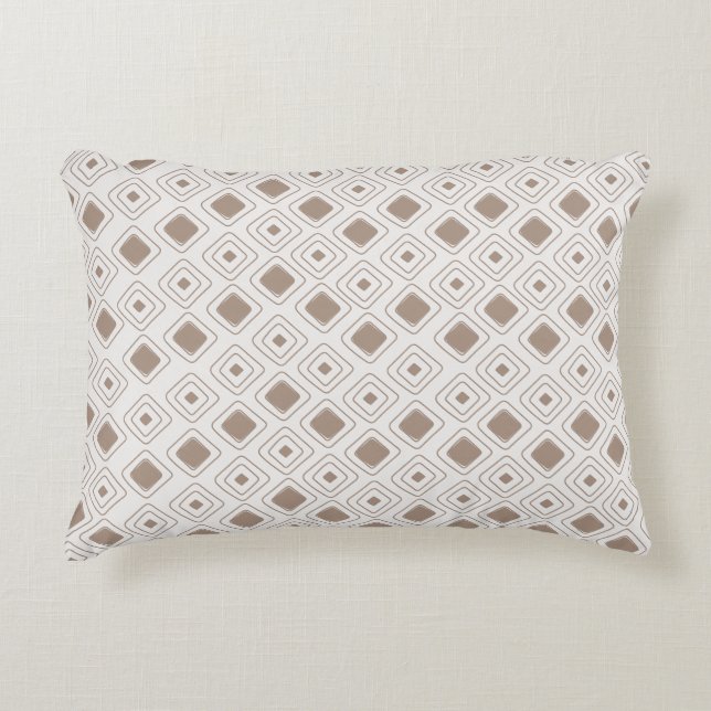 Boho Soft Neutral Tribal Geometric Aztec Pattern Accent Pillow (Front)