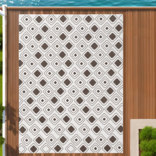 Boho Soft Neutral Tribal Geometric Aztec Pattern Outdoor Rug