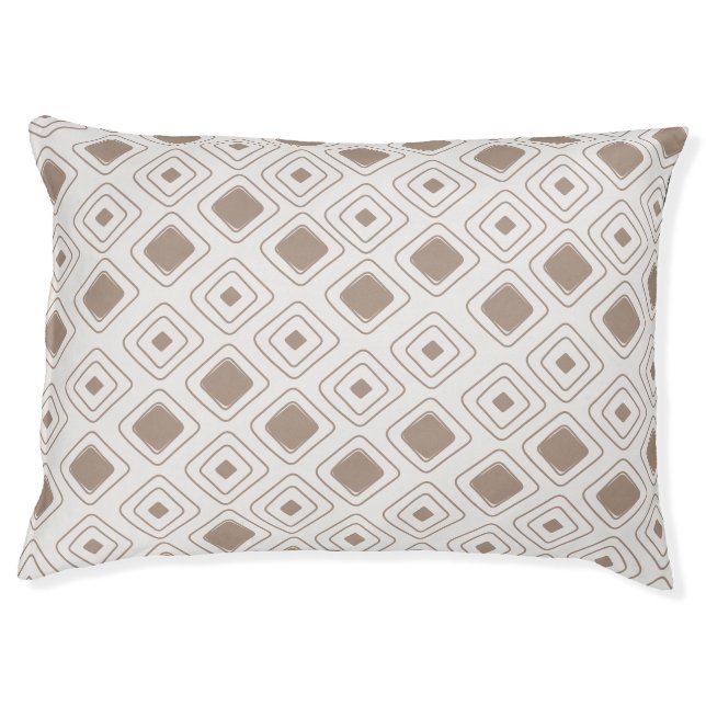 Boho Soft Neutral Tribal Geometric Aztec Pattern Pet Bed (Front)