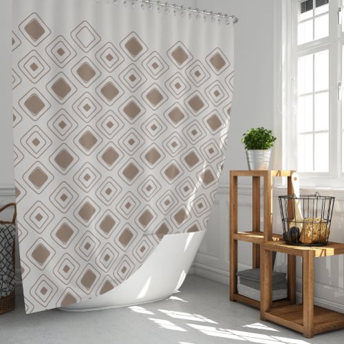 Boho Soft Neutral Tribal Geometric Aztec Pattern Shower Curtain